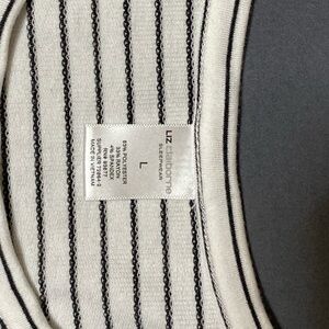 White & Navy Liz Claiborne long sleeve sleep shirt